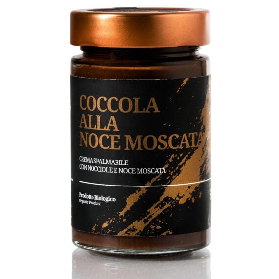 Immagine del prodotto "Coccola alla noce moscata", la crema spalmabile di nocciole alla noce moscata dell'Azienda agricola biologica Morgana del Re